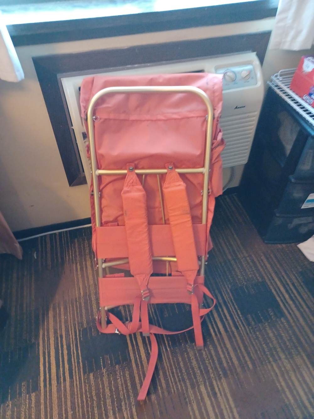 Men's Coral-Orange Foldable Backpack Frame Pack